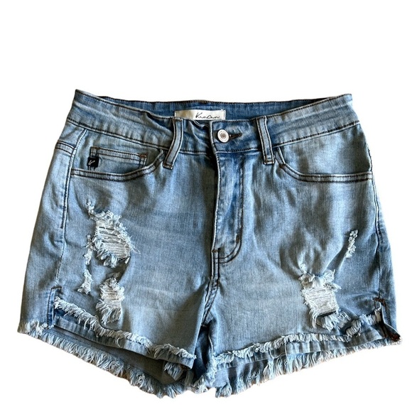 KanCan Estilo Light wash distressed women’s cut off Denim Jean shorts size 27 - Picture 1 of 8